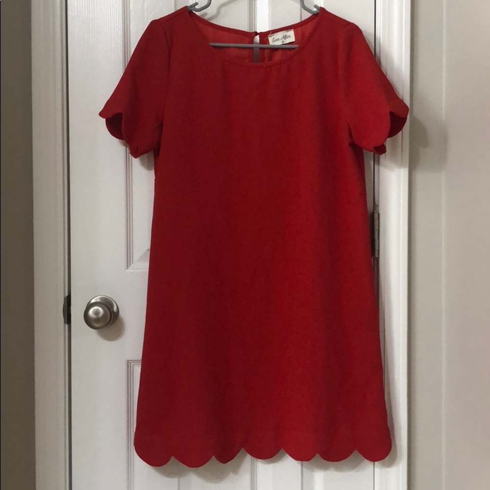 Nice Red Scalloped Dress